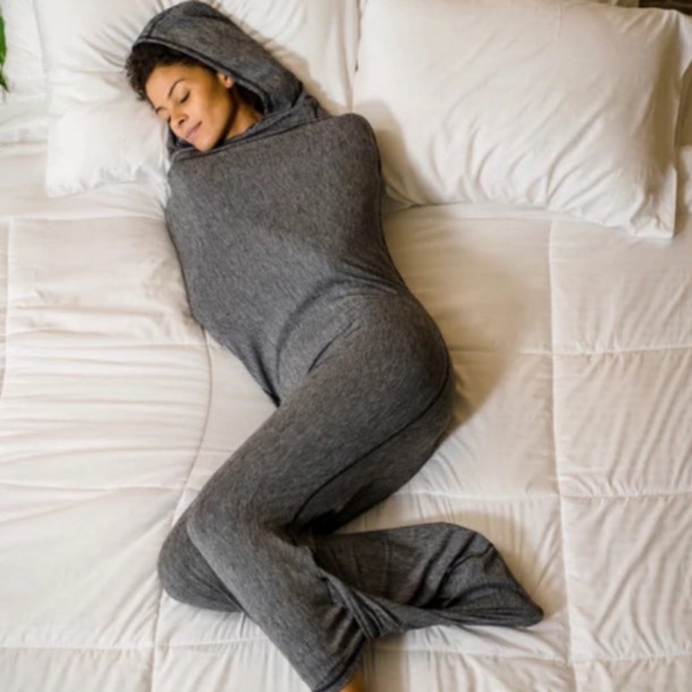 Cozy Grey Wearable Blanket Hoodie - Soft Swaddle Throw